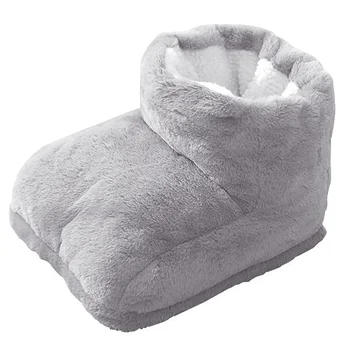 

USB Charging Detachable Boots Furry Therapy Cold Feet Winter Warm Foot Warmer Shoes Electric Heated Safe Easy Operate Thermostat