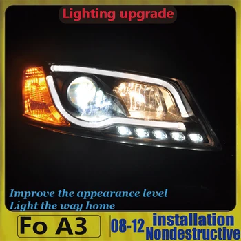 

For AUDI A3 LED Headlights 2008 2009 2010 2011 2012 Year Front Lamps With Projector Lens Daytime Running Lights Head Lamps