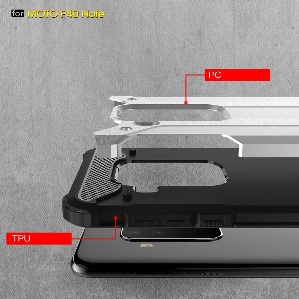 1000 шт Бронированный чехол для Motorola Moto P50 P40 power P30 Note Z4 Play E5 Plus E3 M Z Paiy противоударный Гибридный двухслойный чехол