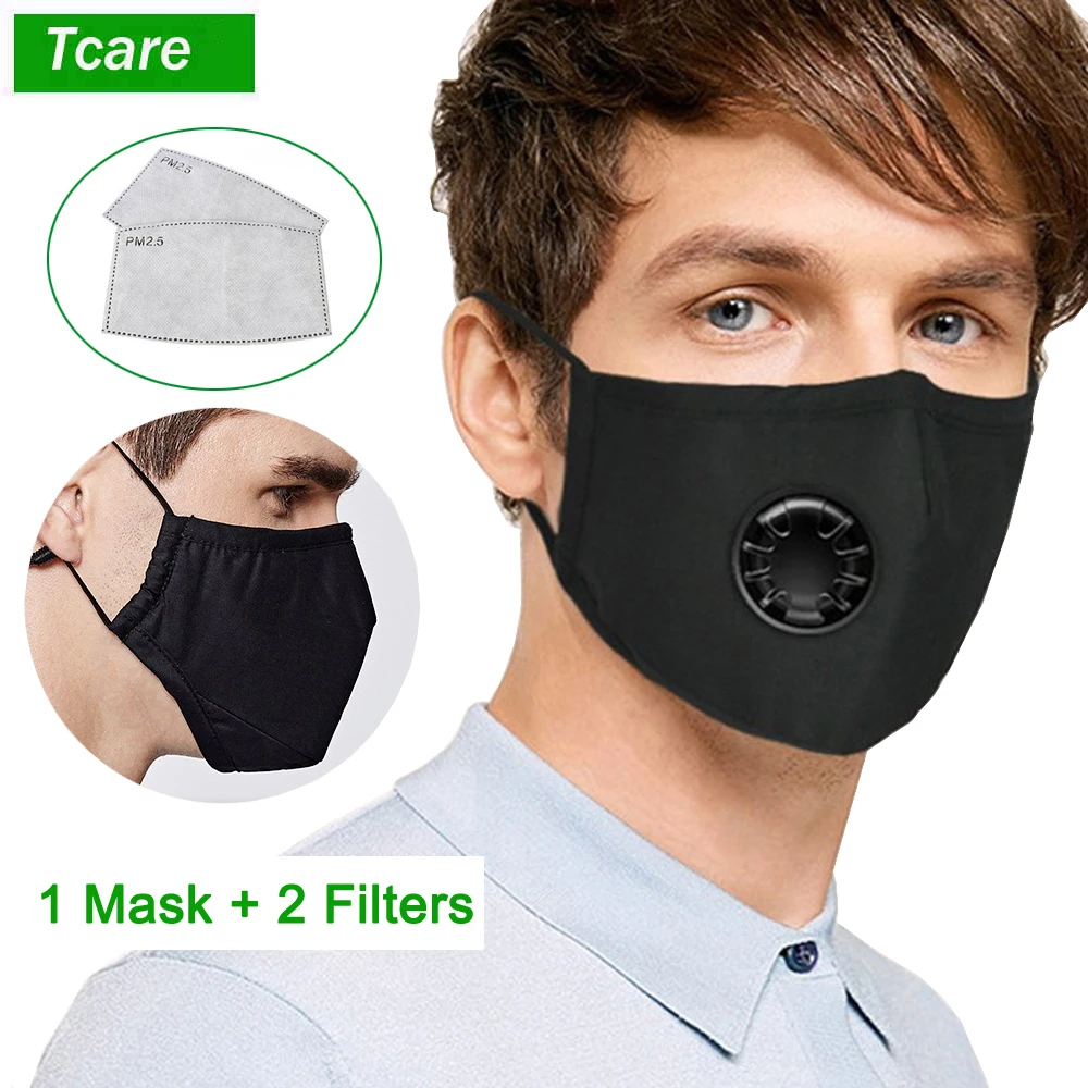 Tcare PM2.5 Breath Valve Mouth Mask Dust Proof Washable Reusable Masks Cotton Unisex Mouth Muffle for Man Women|Masks| - AliExpress