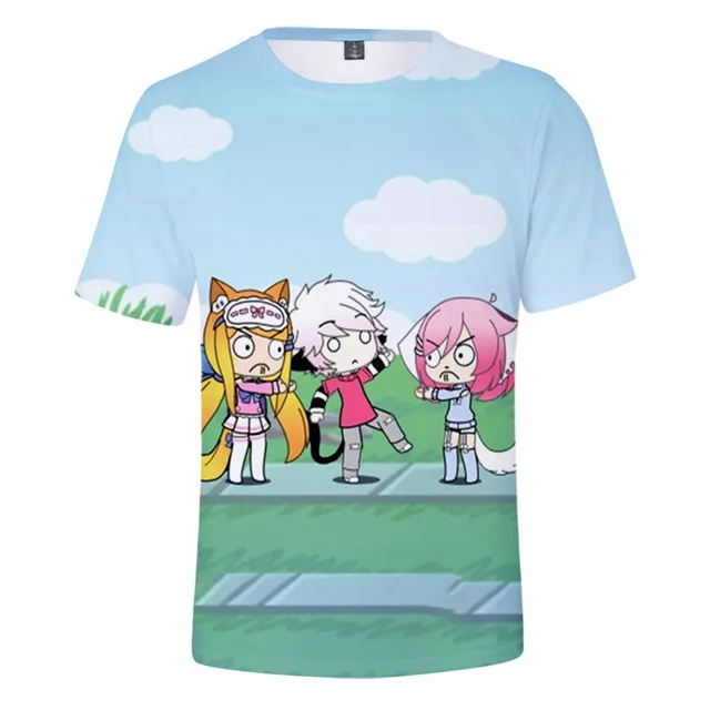 Novo anime gacha vida jogo kawaii 3d moda masculina camiseta harajuku  streetwear tshirts meninas meninos topos camisetas roupas - AliExpress