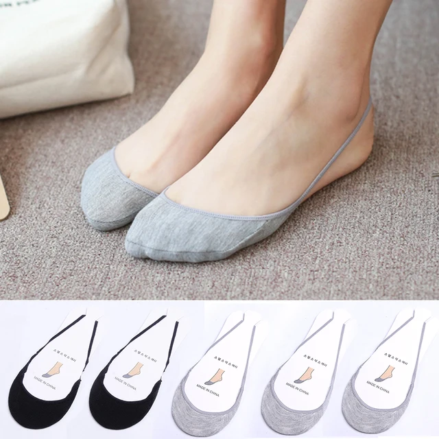 10pcs 5pair Cotton Comfortable Soild Half Sole Cover Invisible Sock Slippers for Women Girls Thin High Heel Shoes Socks Meais 2 Black 3 Gray