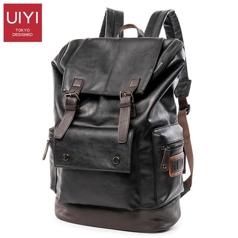 

Backpack Men's PU Retro Fashion Travel Bag Casual Student School Bag Large Capacity Waterproof Vintage Backpack Shoulder Bags