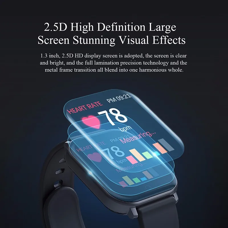 Smart Bracelet 1.3 inch Heart Rate Tracker Sports Wristband T55 Pk P70 for Phones Men Waterproof Smart Watch Fitness Bracelet