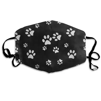 

Face Mask White Black Paw Print Customized Cycling Half Face Earloop Dust Mask For Women
