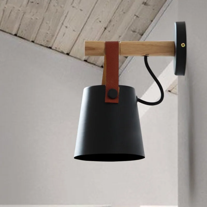 Nordic Style Belt Wall Lamp Simple Modern Solid Wood Creative Personality Bedroom Aisle Bedside Ins | Лампы и освещение