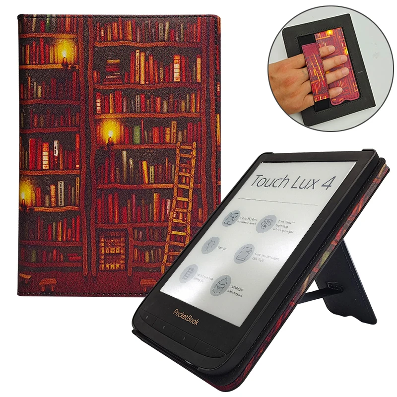 Pocketbook Touch hd Básico Lux Touch Lux Suporte Case Pb616 627 632 com Sono Mais Inteligente Wake & Alça de Mão Magnética Capa