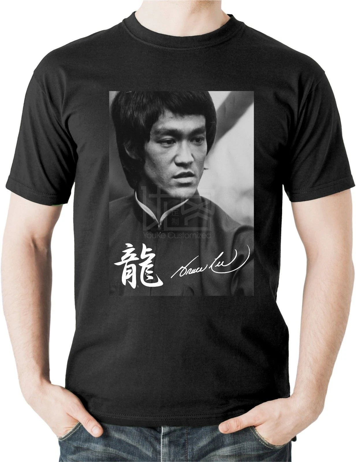 Свободные черные мужские футболки Homme Tees Bruce Lee футболка Martials Jeet Kune Do Enter The Dragon Топы Футболка с принтом Мужская s