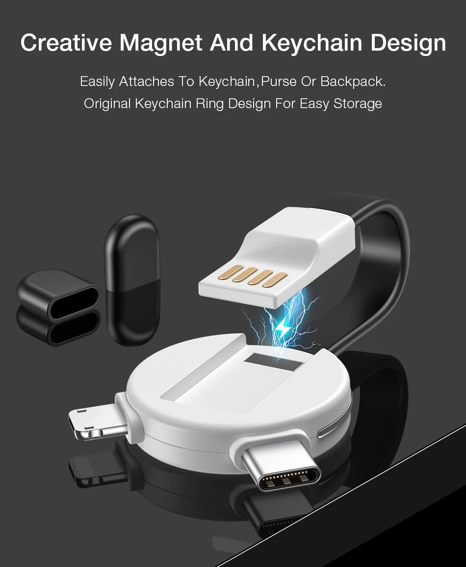 Moucit 3 в 1 Micro Usb Tyep C кабель Шнур для iphone зарядное устройство Зарядка данных брелок для samsung Redmi K20 Pro Microusb
