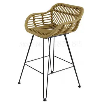 

Modern minimalist bar chair bar chair high stool bar stool home nordic high chair rattan chair bar stool