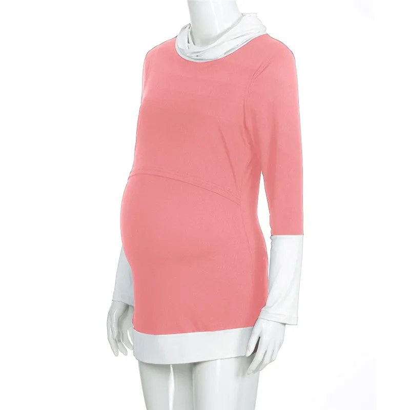 Одежда для беременных; двухслойная блузка с капюшоном и длинными рукавами; Одежда для беременных; топы для кормления грудью