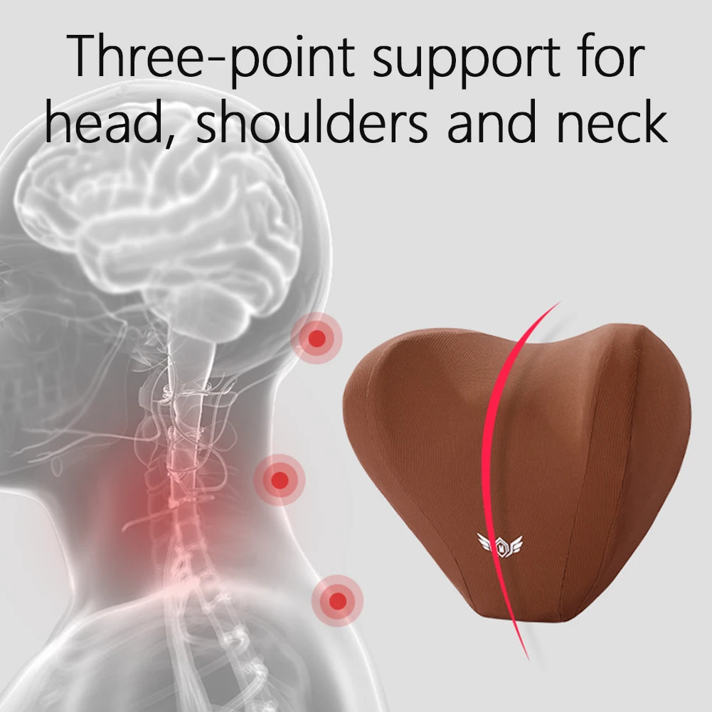Car Pillow,Car Headrest,Memory Foam Pillow,Car Neck Pillow Curved Car Seat Headrest Neck Pillow Cushion Back Lumbar Support Breathable Memory Foam Cushion Covers