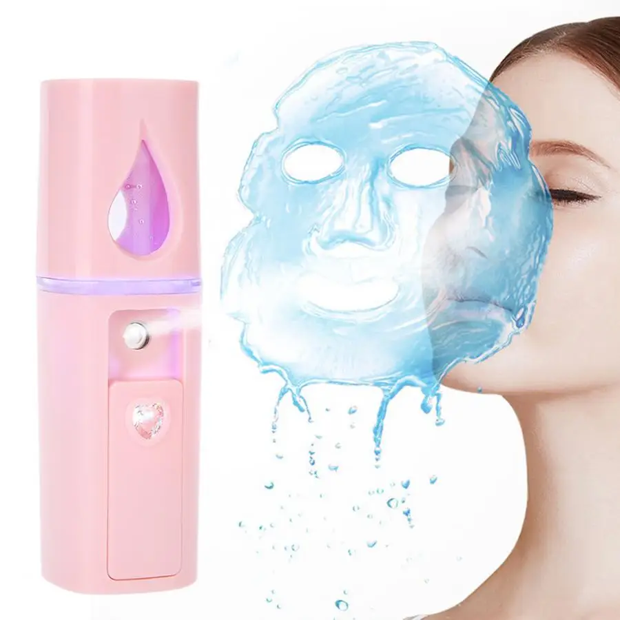 Розовый нано-распылитель для лица Mister Handy Cool Mist, увлажнитель воздуха, портативный распылитель для увлажнения лица, косметический аппарат для ухода за кожей
