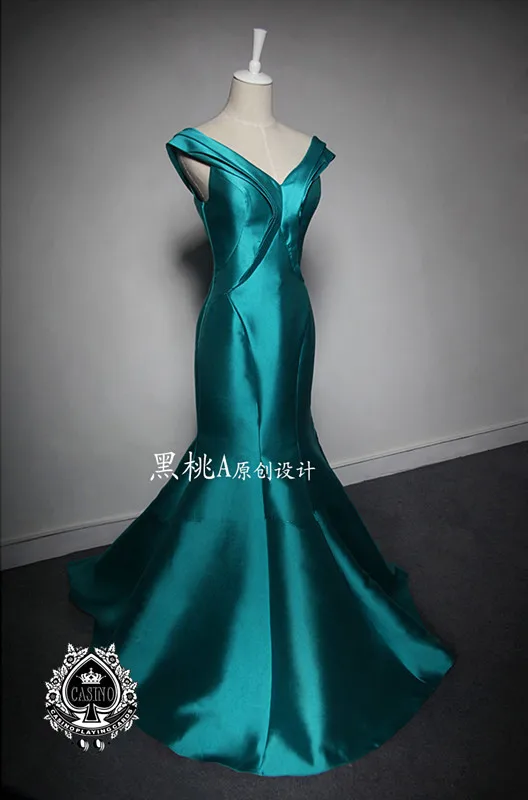 Синий Robe de soiree, рукав-крылышко, атласное, красное, длинное, Русалочка, новинка, горячее, сексуальное, выпускное платье, официальное, vestido de festa, длинное, платье подружки невесты - Цвет: Синий