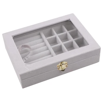

Jewelry Storage Box Travel Jewelry Box Necklace Rings Earrings Storage Organizer Windows Display