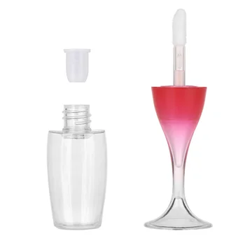 

5Pcs 8ml Creative Plastic Mini Red Wine Glass Empty Lip Gloss Tube Portable Lip Glaze Container Sample Vials Refillable Bottle