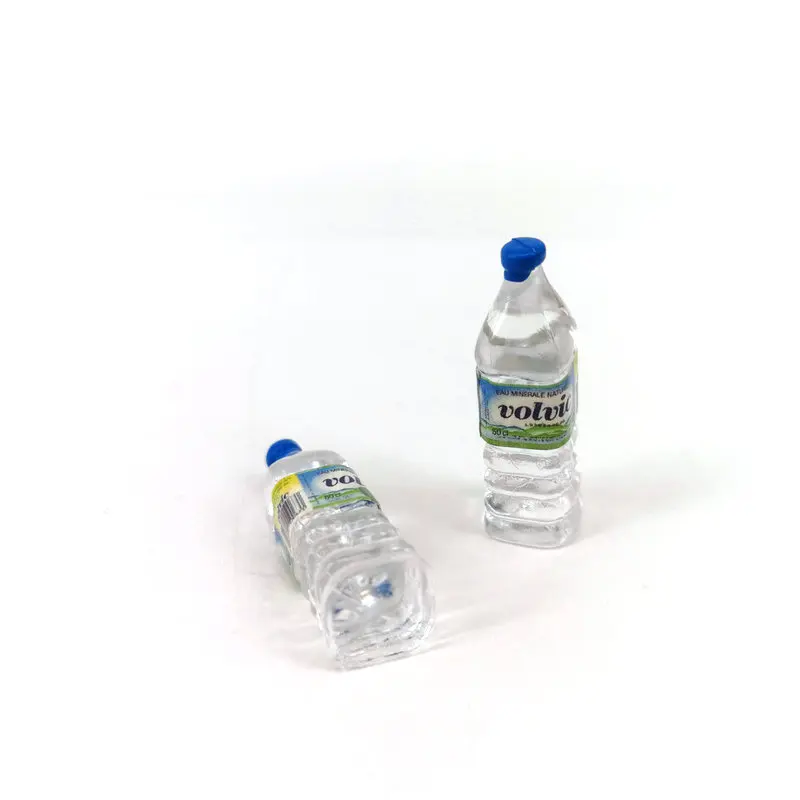 Модель мини-бутылки [синяя крышка вечерние бутылка минеральной воды] Кукольный дом Карманный кухонный напиток маленькие аксессуары