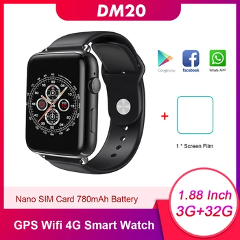 

DM20 4G Smart Watch WiFi GPS Bluetooth Smartwatch 1.88 Inch 3GB/32GB 5MP Camera Nano SIM Card Waterproof Sports Smart Watch