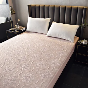 

3D Printed Fitted All inclusive Mattress Cover Waterproof Mattress Pad Baby Urine Solid Color Protector Topper With Elastic Band