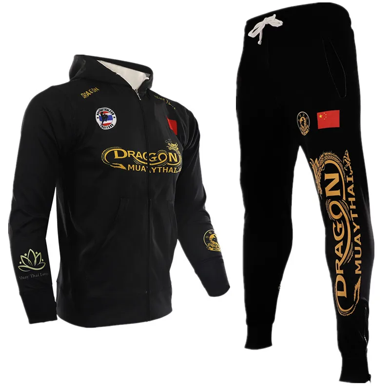 MMA hooded sweatshirt muay thai Boxing Jacket rashguard jiu jitsu t shirt kickboxing Rashguard Mma Set Pants | Спорт и развлечения