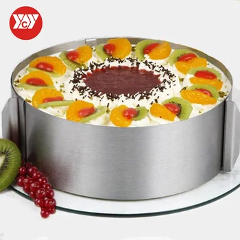 

16-30cm Adjustable Stainless Steel Fondant Cake Mold Cutter Baking Round Mousse Ring Cake Mould Kitchen Cake Decorating Tool