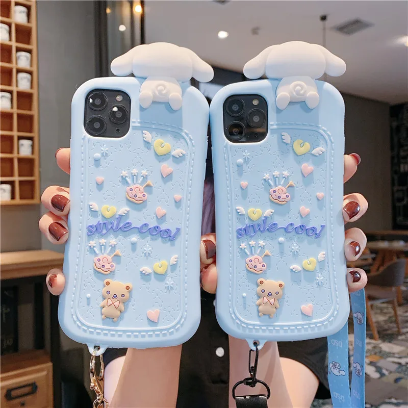 Для huawei P30 pro милый 3D Cinnamoroll Детский мягкий чехол для huawei P20 mate20 nova5 чехол на телефон с изображениями героев мультфильмов Капа+ подвесные ремни