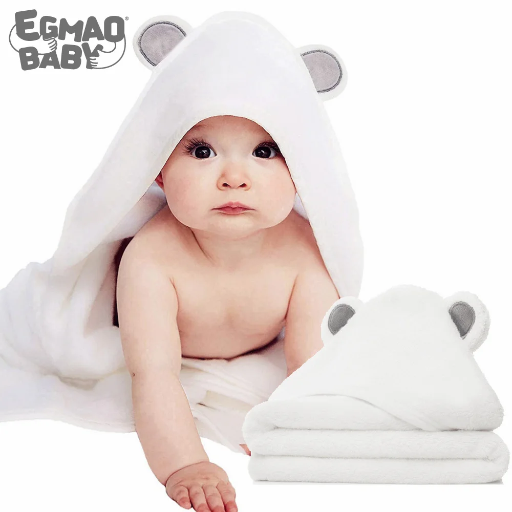 Serviette à capuche en bambou organique | Serviettes de bain pour bébé Ultra douces et Super absorbantes, gant de toilette pour nouveau-nés, nourrissons et tout-petits