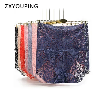 

New Panties Women Plus Size M-XXXL Lace Briefs Seamless Soft Sexy Hollow Out Underwear Breathable High Waist Hip Lifting Abdomen