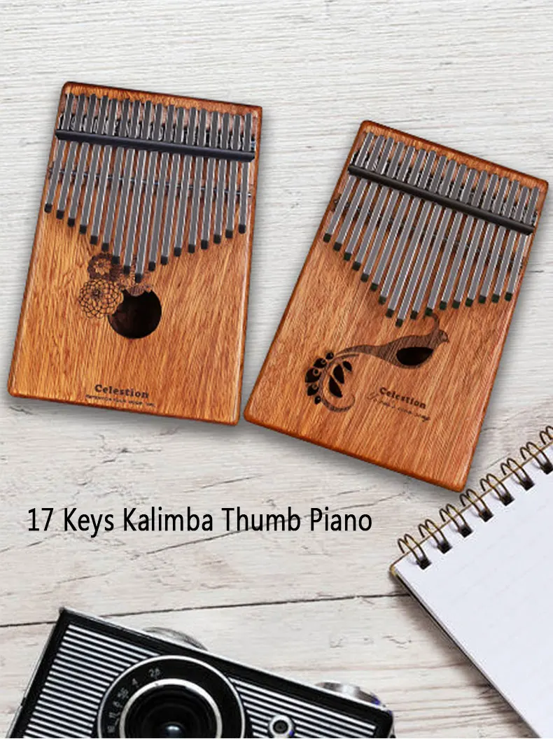 17 Key Kalimba креативное красное дерево «пианино для больших пальцев» популярные африканские Музыкальные инструменты легко узнать для начинающих подарок молоточек для настройки
