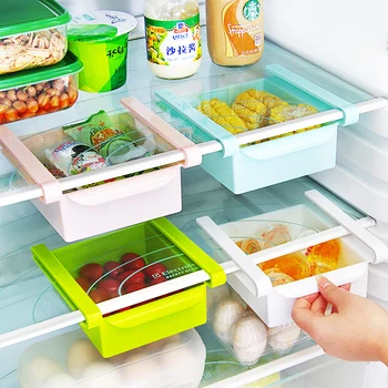 

Adjustable Stretchable Refrigerator Organizer Drawer Basket Refrigerator Pull-out Drawers Fresh Spacer Layer Storage Rack