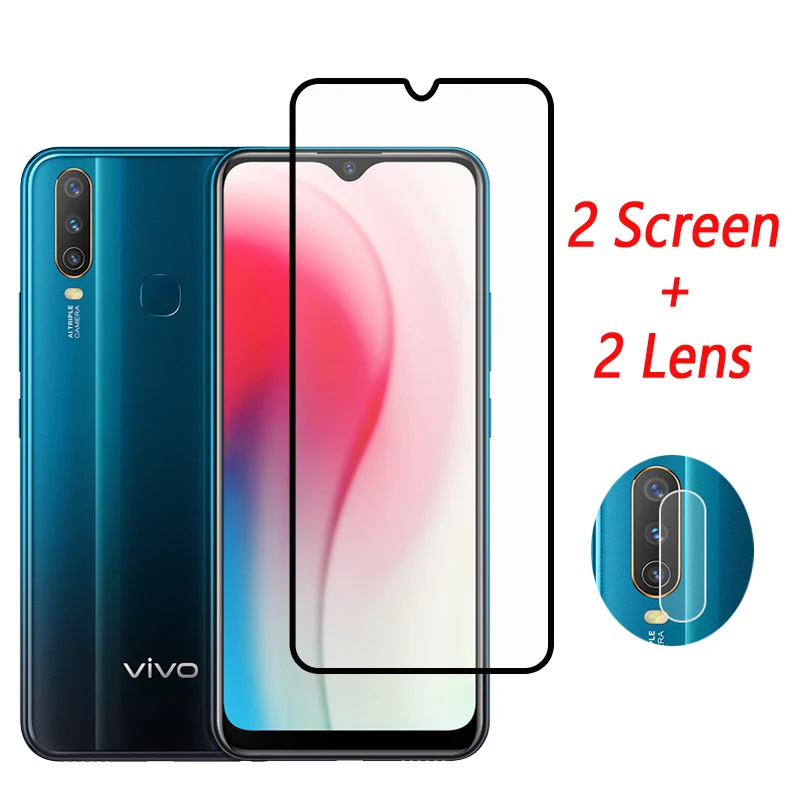 Закаленное стекло с полным покрытием для Vivo Y17 Защита экрана Y19 Y15 Y12 U3X Y9S V21E Y53S Y31