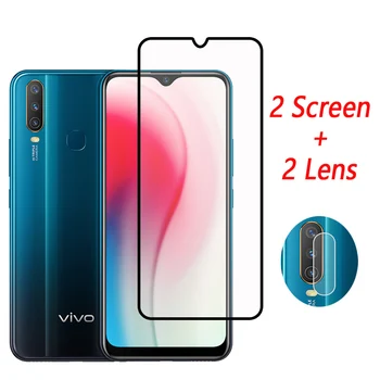 Перейти на Алиэкспресс и купить Полное покрытие, закаленное стекло для Vivo Y17, Защита экрана для Vivo Y19 Y15 Y12 Y3 U3X Y9S Y19 X30 Pro, стекло для камеры Vivo Y17
