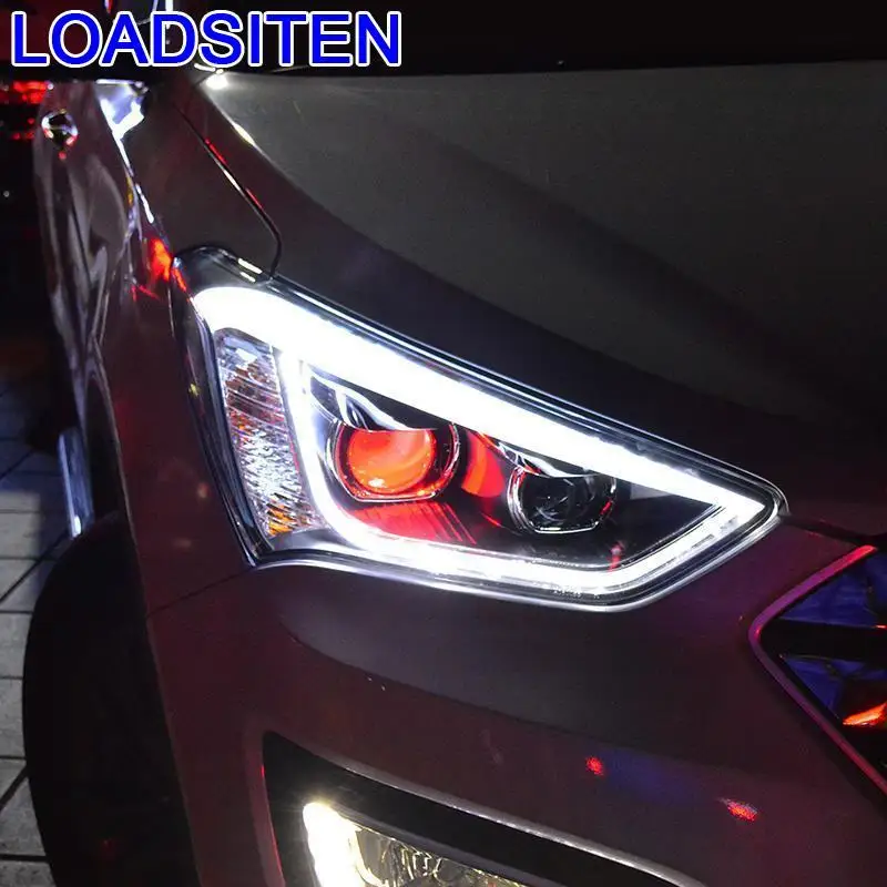 Cob внешняя сборка Assessoires авто автомобили Drl ходовые светодиодные фонари автомобильное освещение фары 17 18 для hyundai Santa Fe