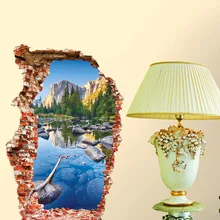 3024 Wucaichi горный Декор наклейки на стену мода и индивидуальность креативный 3D Настенный эффект наклейки на стену пейзаж