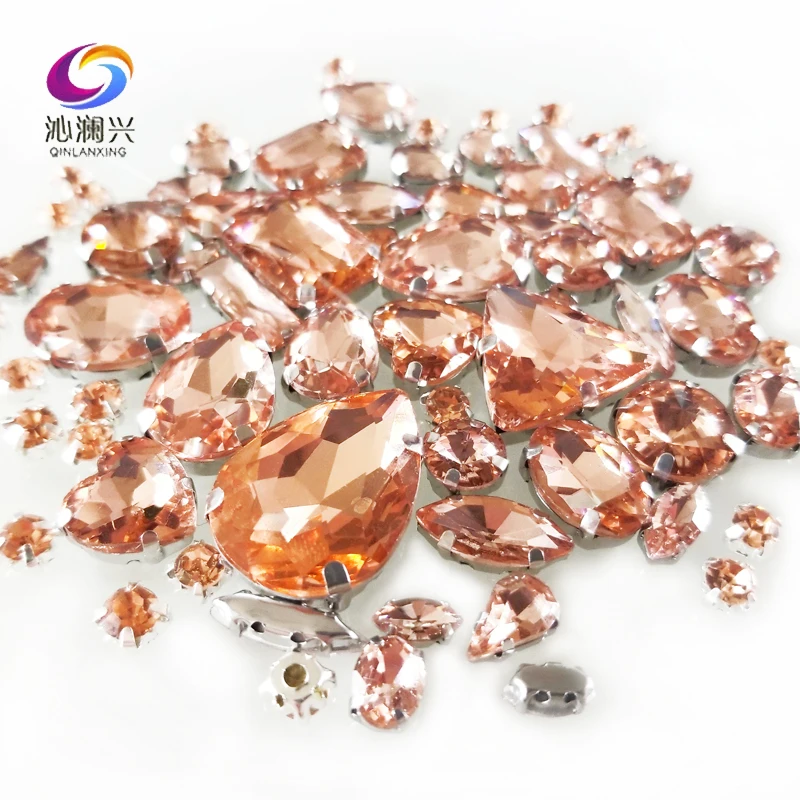 

68pcs/pack Water Red Color Mix Shape Crystal Glass Claw Rhinestone,Silver Base Flatback Sew on Stones Diy/Gewelry accessory SWSH