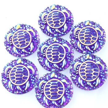 

Taidian Sea Turtle Designs 25mm Round Resin Gems Flatback Rhinestone Bracelets Necklace Native Style Beadwork Making 50pcs