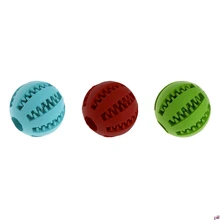 Питомец собака жевательная игрушка еда диспенсер мяч укус-Устойчив чистые зубы натуральный каучук