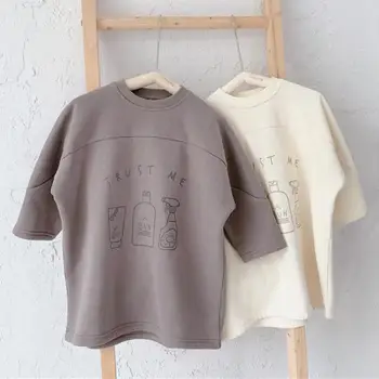 

Winter Baby Boy Thick Warm Cartoon Velvet Sweatshirt Kids Fashion Children Clothing Long Sweatshirt For Girls 1-6 Years