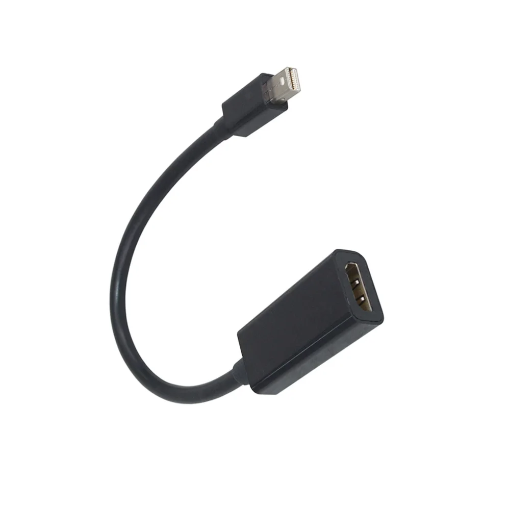 

25CM Mini DisplayPort (DP) to HDMI Cable Full HD 1080p for Macbook Air Printer Monitor Laptop - Black