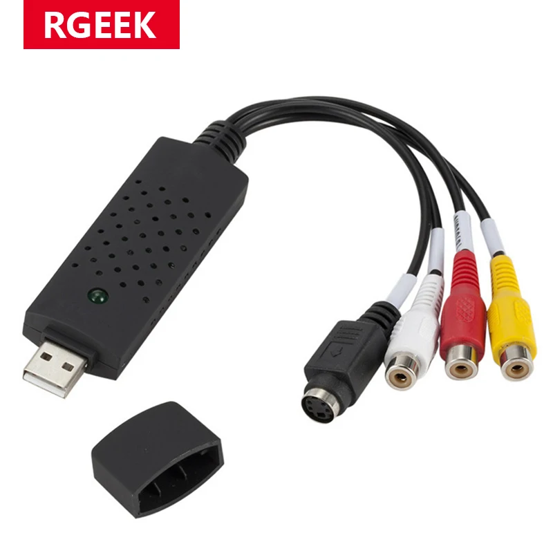 RGEEK USB видео адаптер с аудио ТВ DVD VHS Captura de v ideo карта Аудио AV для компьютера/CC TV