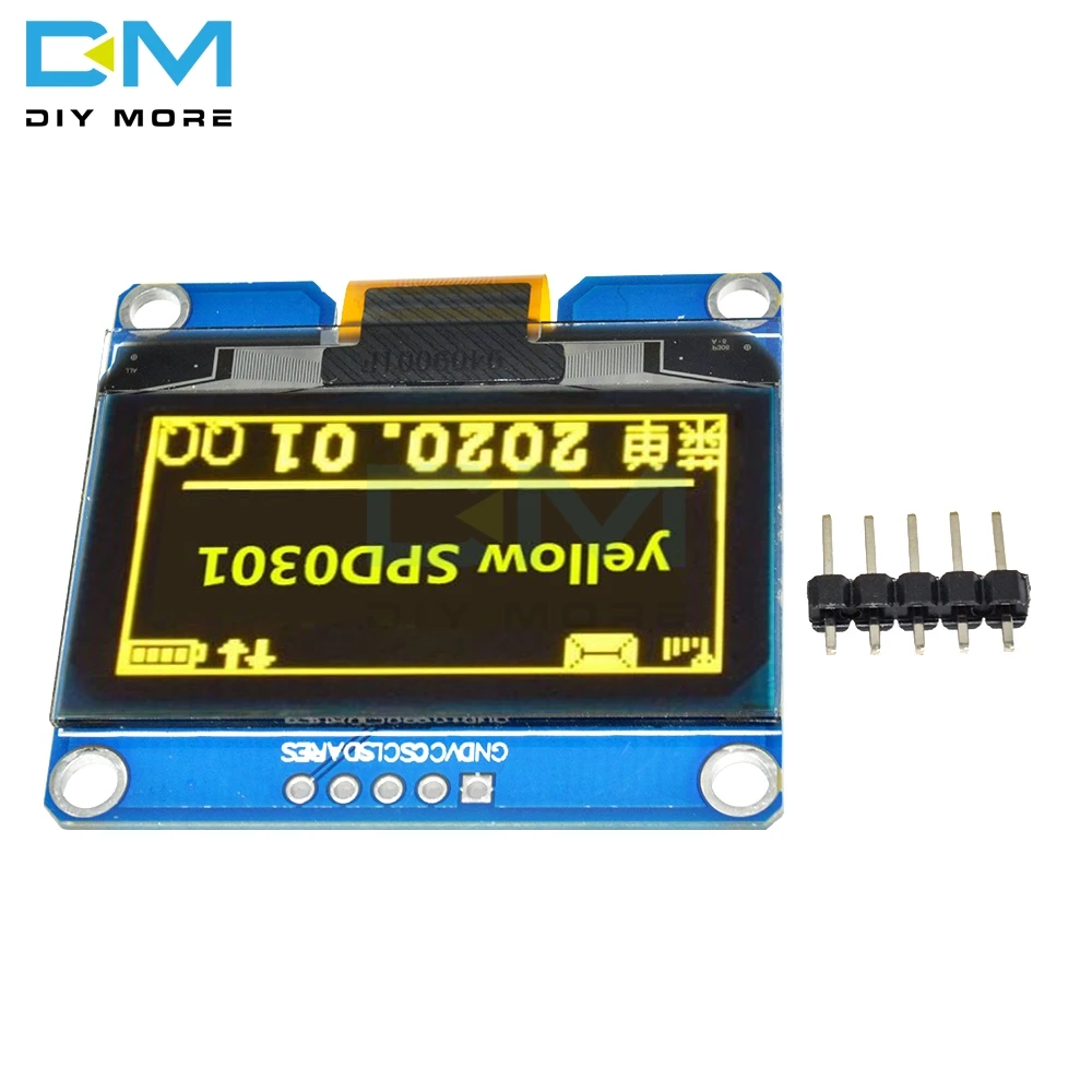 Ips 1,54 дюймов 5Pin ОСД дисплей модуль белый синий желтый 128x64 SPI интерфейс SPD0301 Драйвер IC Адаптер платы для arduino