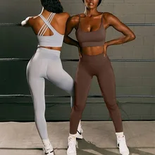 Mulheres sem costura conjunto de yoga ginásio roupas de cintura alta leggings sutiã esportivo correndo atlético wear 2 peça conjunto roupas de treino feminino