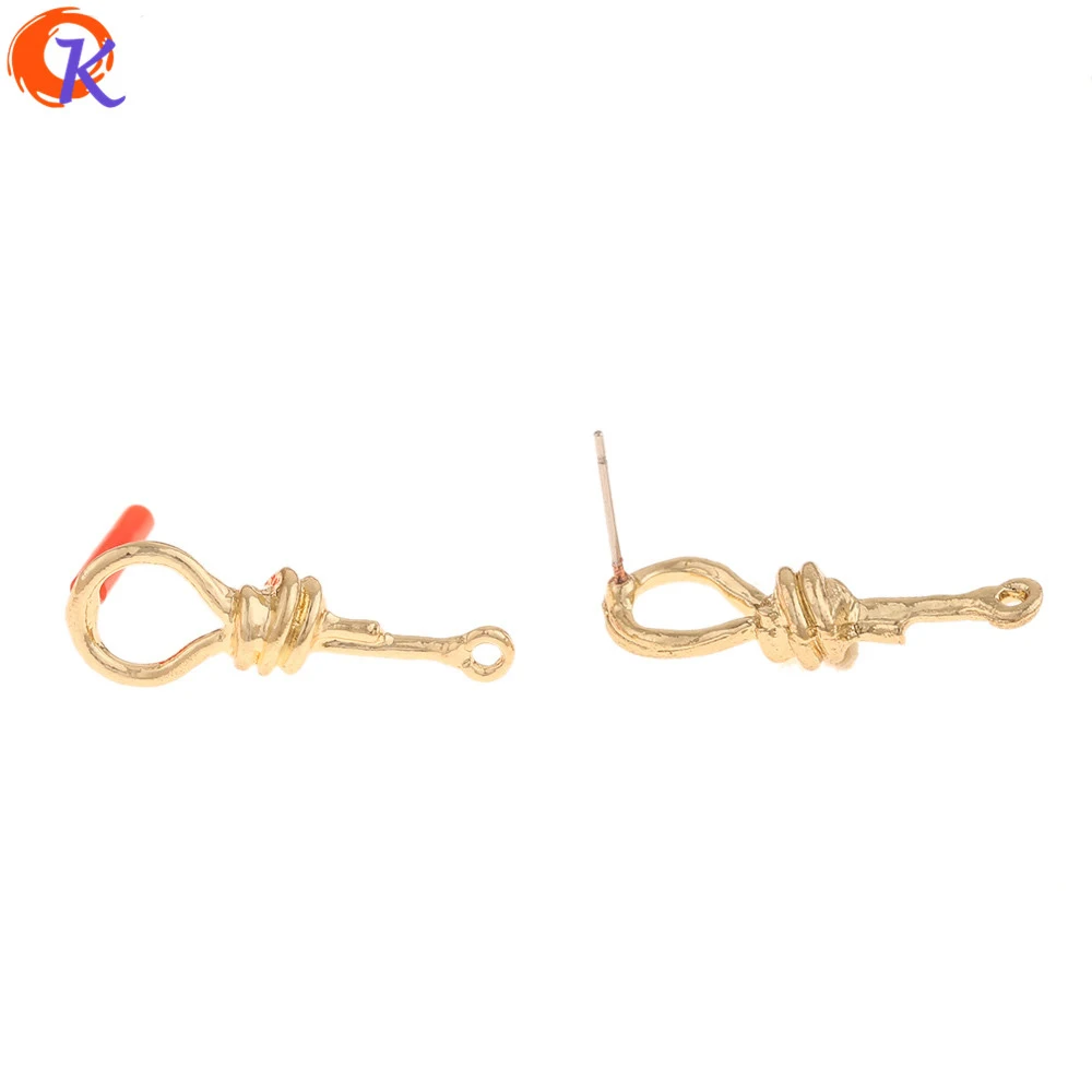 

Cordial Design 100Pcs 10*30MM Jewelry Accessories/Earrings Stud/Tie Knot Shape/Hand Made/Earrings Base Making/Earring Findings