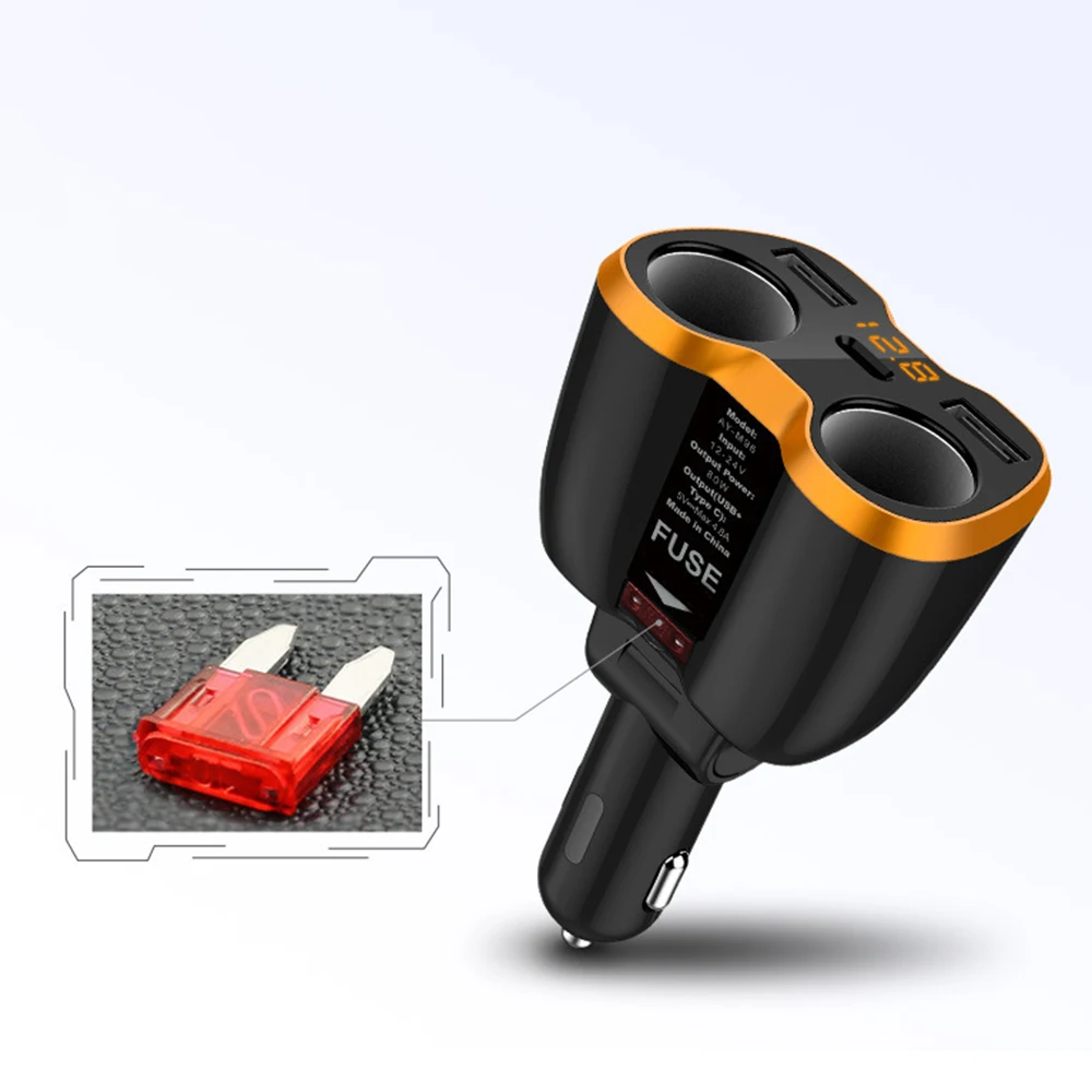 

Car charger multi-function transfer multi-purpose plug type auto cigarette lighter one tow two quick charge
