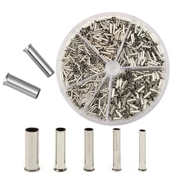 

1900Pcs Tin-coated Copper Uninsulated Crimp Terminal 0.5mm2-6.0mm2 Bootlace Ferrules Cord End