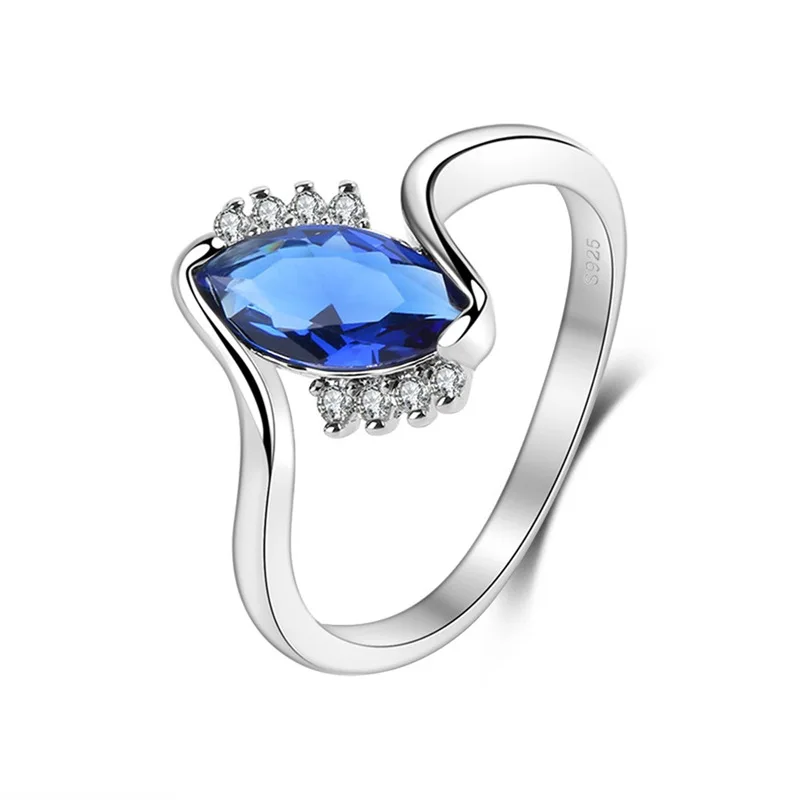 

European and American Fashion Zircon Ring Inlaid with Creative Ring Trend Fine Silver Jewelry Rings for Women Wedding Rings