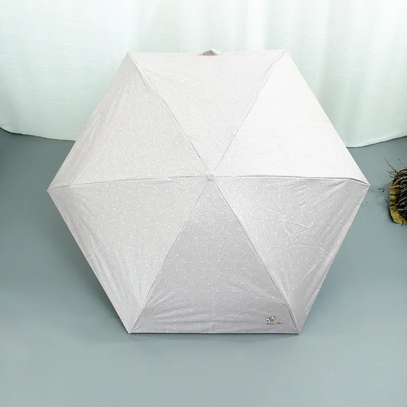 Only Jime Bee Five Folding Children Umbrella Dual-use Black Coating Ultra Light Small Mini Sunscreen UV Protection Sun Umbrella