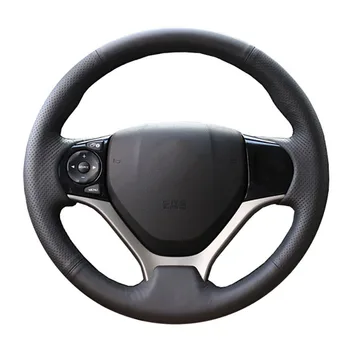 

DIY Genuine Leather Car Steering Wheel Cover For Honda Civic Civic 9 2012-2015/ Protect Steering-wheel
