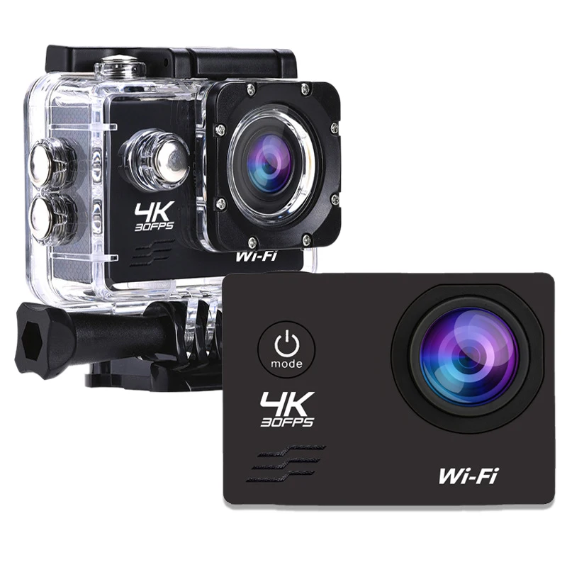 Action Camera HD 4K/60Fps Wifi 16MP 2.0 LCD 170D Lens Helmet Camera 30M