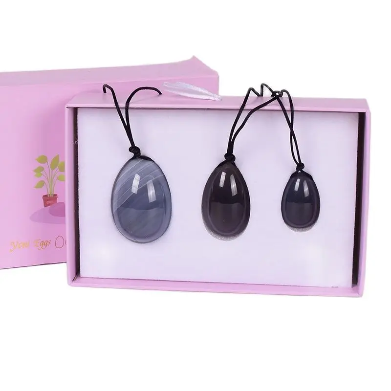 Natural Agate Jade Egg Yoni Ball Set Gift Boxes Massage Tool Gemstone Kegel Exercise Health Vaginal Muscle Crystal Stone | Красота и